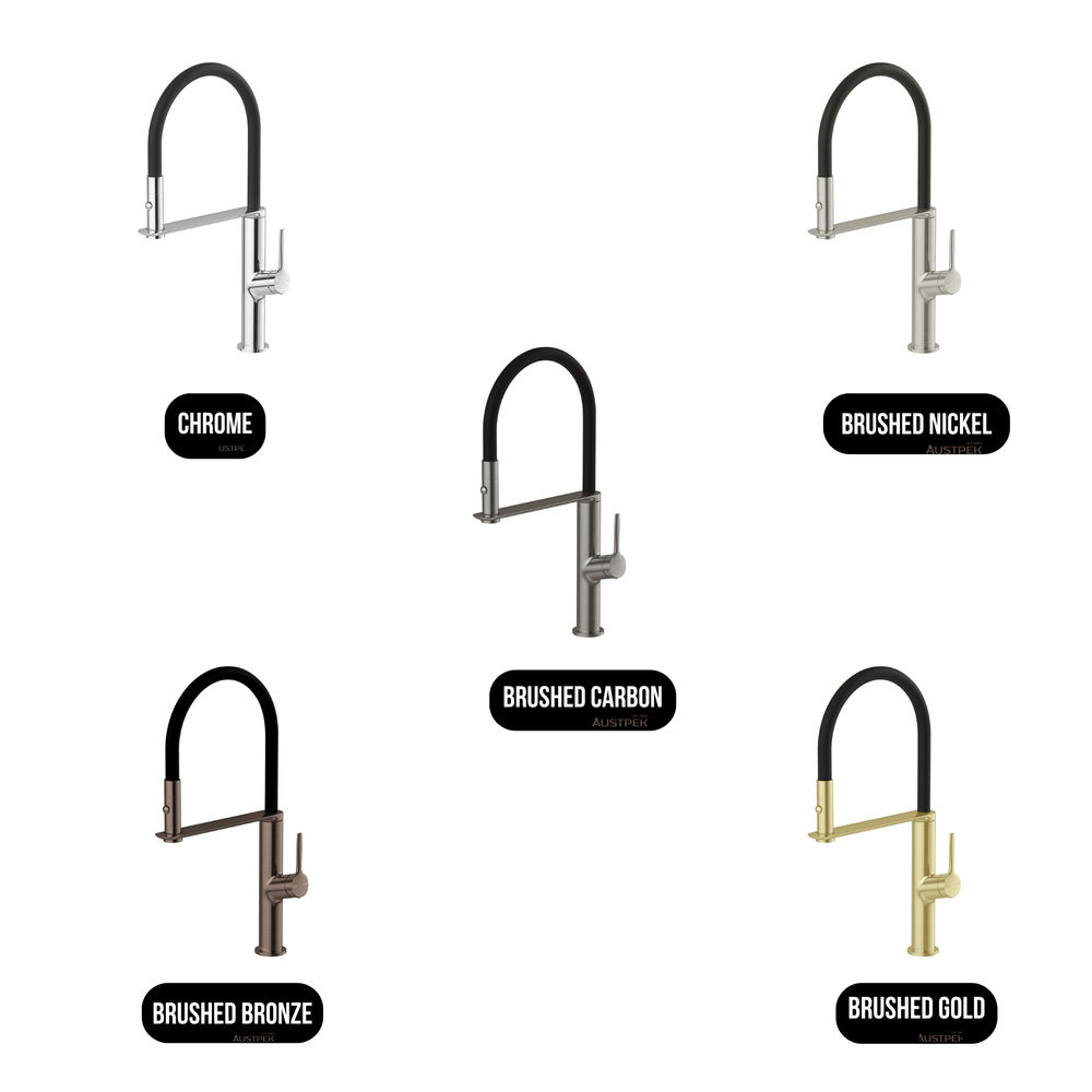 PHOENIX VASK SINK MIXER WITH FLEXIBLE HOSE 464MM BRUSHED NICKEL