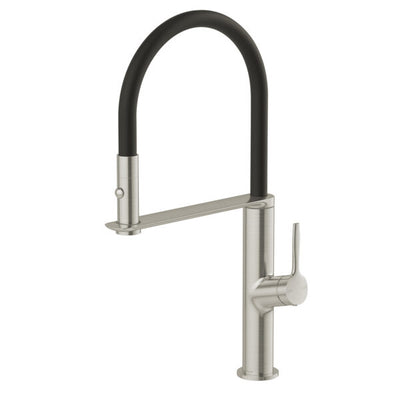 PHOENIX VASK LEAD FREE SINK MIXER WITH FLEXIBLE HOSE 464MM BRUSHED NICKEL