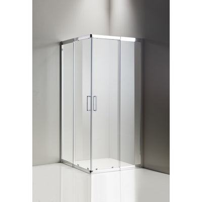 BELLA VISTA CALVI SEMI FRAMED DOUBLE DOOR SLIDING SHOWER SCREEN CHROME
