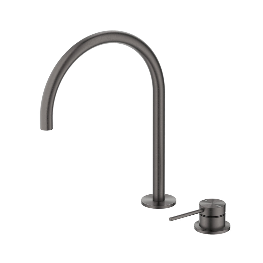 BELLA VISTA MICA LEAD FREE GOOSENECK HOB SINK/BASIN MIXER SET 311MM GUN METAL