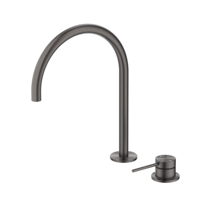 BELLA VISTA MICA LEAD FREE GOOSENECK HOB SINK/BASIN MIXER SET 311MM GUN METAL
