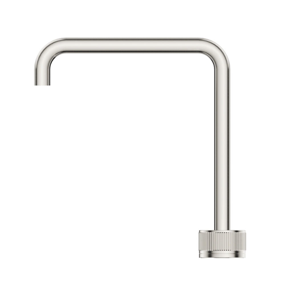 BELLA VISTA MICA LEAD FREE FLUTED SOFT-SQUARE HOB SINK/BASIN MIXER SET 275MM BRUSHED NICKEL