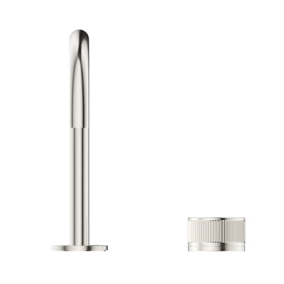 BELLA VISTA MICA LEAD FREE FLUTED PROGRESSIVE BASIN MIXER SET 225MM BRUSHED NICKEL