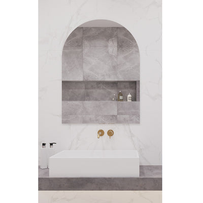 THERMOGROUP ABLAZE ARCH SHAPE MIRROR WITH HANGERS INCLUDING DEMISTER 500X800MM