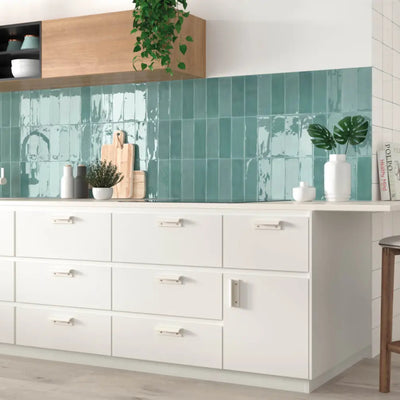 ELITE IMPORTERS TABARCA TURQUESA GLOSS 75X230MM RECTANGLE TILE (PER BOX)