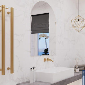 THERMOGROUP ABLAZE ARCH SHAPE MIRROR WITH HANGERS INCLUDING DEMISTER 500X800MM