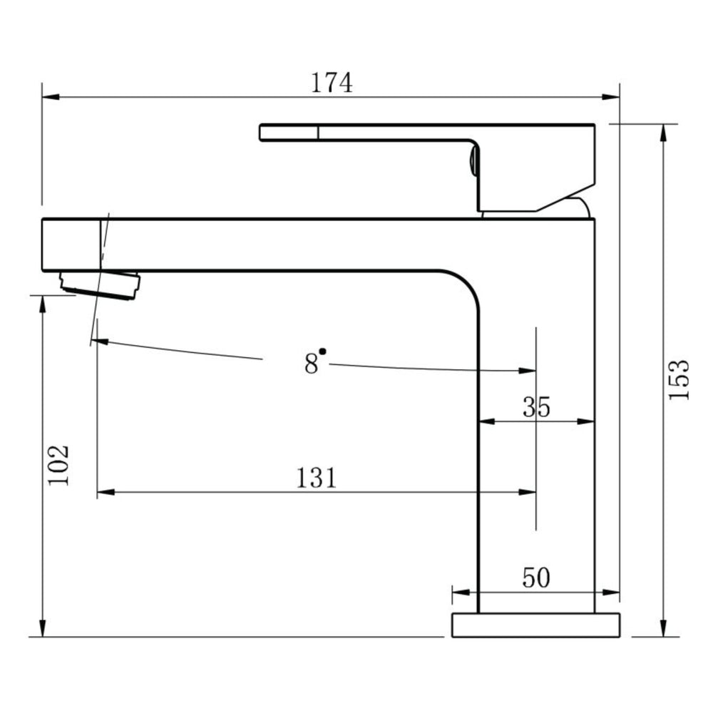MODERN NATIONAL EVA MINI BASIN MIXER 153MM MATTE BLACK