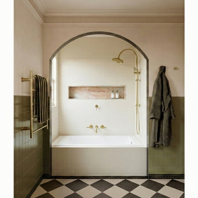 PHOENIX WILTERN LEAD FREE WALL BASIN / BATH TAP SET 190MM BRUSHED GOLD