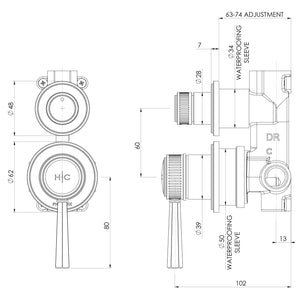 PHOENIX WILTERN SWITHMIX SHOWER / BATH WITH DIVERTER MIXER FIT OFF KIT ONLY BRUSHED GOLD