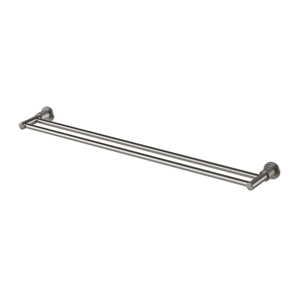 PHOENIX WILTERN DOUBLE TOWEL RAIL 800MM BRUSHED CARBON