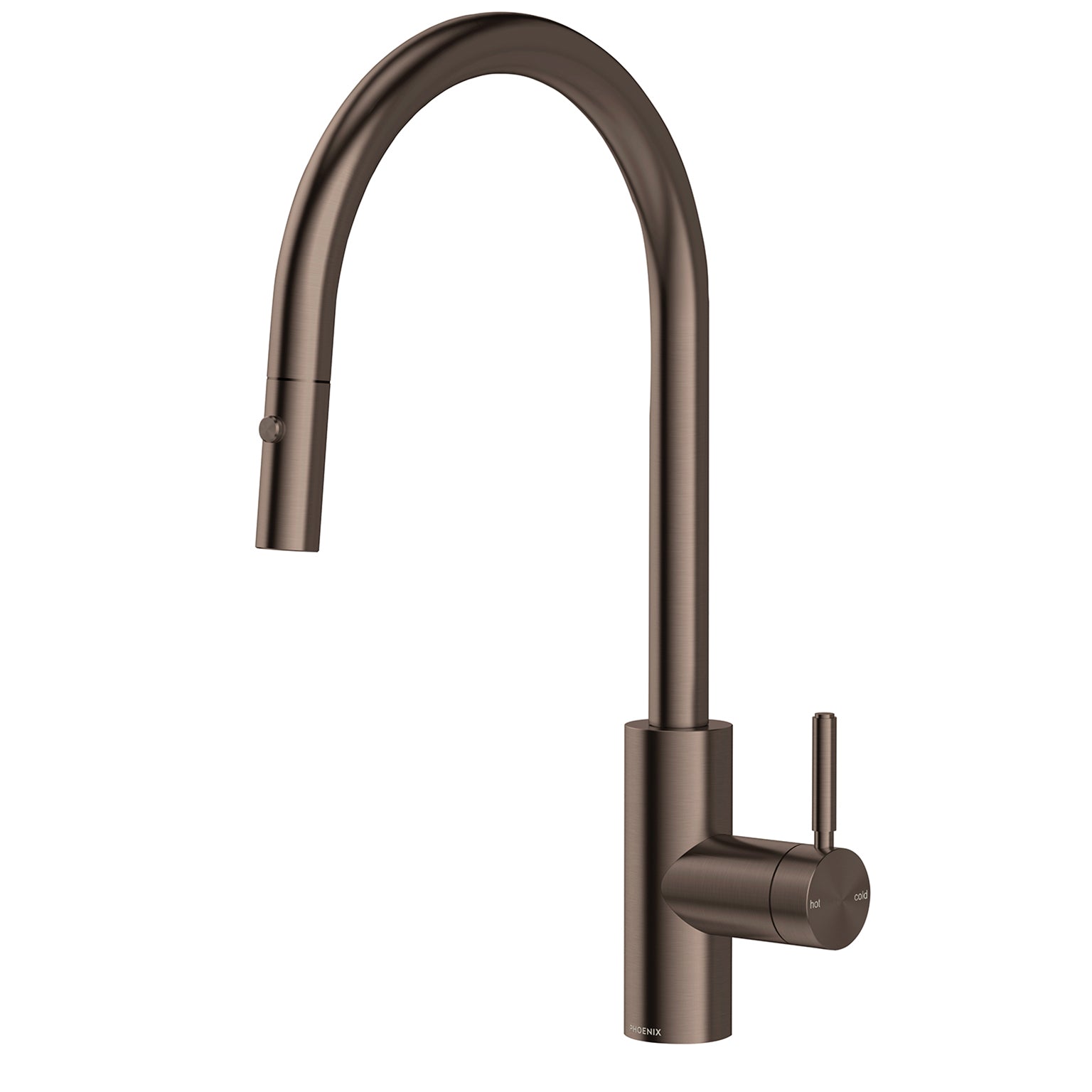PHOENIX VIVID MKII PULL OUT SINK MIXER 240MM GOOSENECK BRUSHED BRONZE