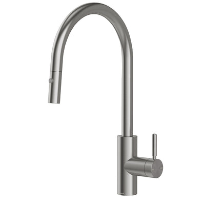 PHEONIX VIVID MKII LEAD FREE GOOSENECK PULL OUT SINK MIXER 428MM BRUSHED CARBON