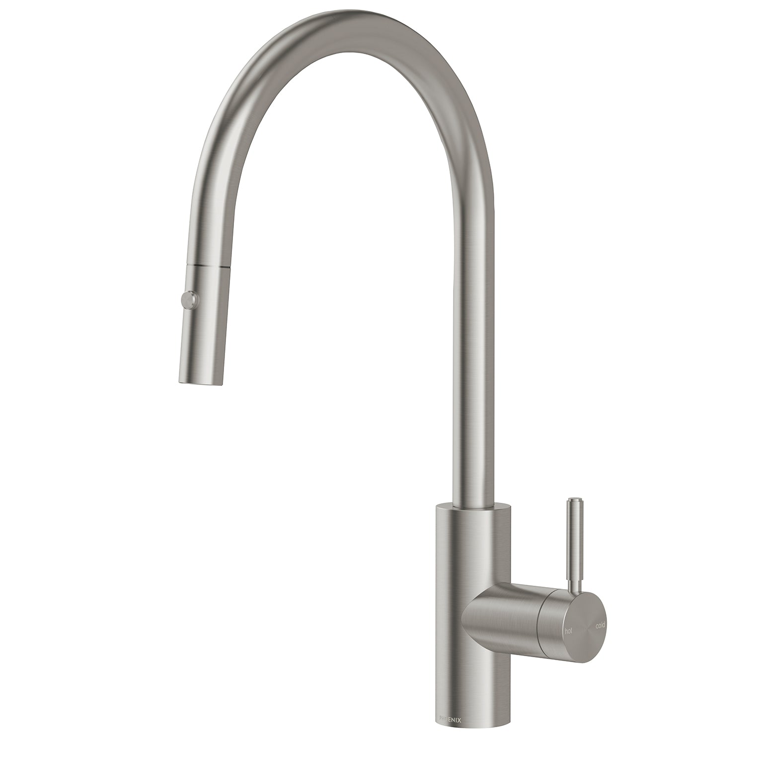 PHEONIX VIVID MKII GOOSENECK PULL OUT SINK MIXER 428MM STAINLESS STEEL