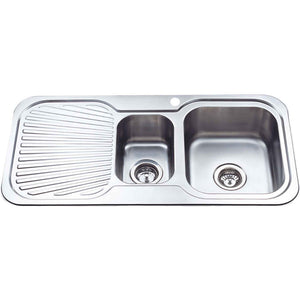 IKON CORA 1.5 BOWL SINGLE DRAINER RHB SINK STAINLESS STEEL 980MM