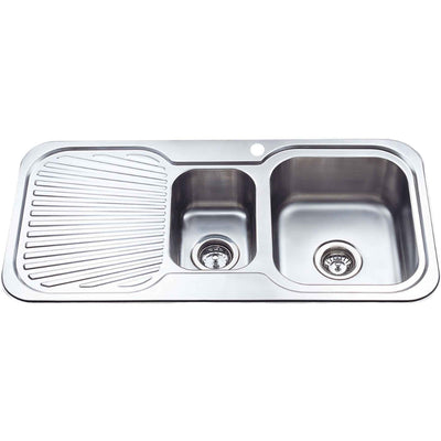 IKON CORA 1.5 BOWL SINGLE DRAINER RHB SINK STAINLESS STEEL 980MM
