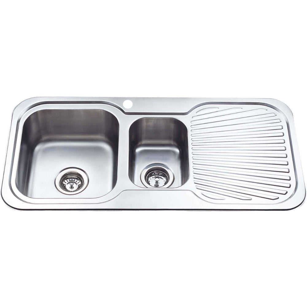 IKON CORA 1.5 BOWL SINGLE DRAINER LHB SINK STAINLESS STEEL 980MM
