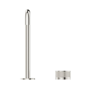 BELLA VISTA MICA FLUTED SOFT-SQUARE HOB SINK/BASIN MIXER SET 275MM BRUSHED NICKEL