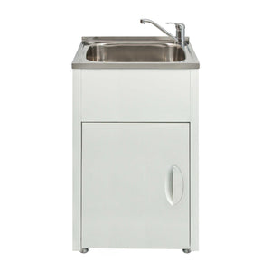 SEIMA TILOS 600 LAUNDRY CABINET WITH STAINLESS STEEL TUB WHITE 600MM