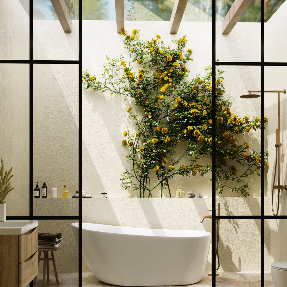 BELBAGNO ROMANO FREE STANDING BATHTUB SEMI GLOSS WHITE (AVAILABLE IN 1500MM AND 1700MM)