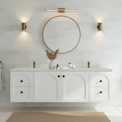 LUKKA CHESTER FEDERATION MATTE WHITE 1500MM DOUBLE BOWL WALL HUNG VANITY