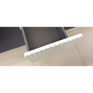 FIENZA ALINA SATIN WHITE FLUTED 1500MM DOUBLE BOWL WALL HUNG VANITY