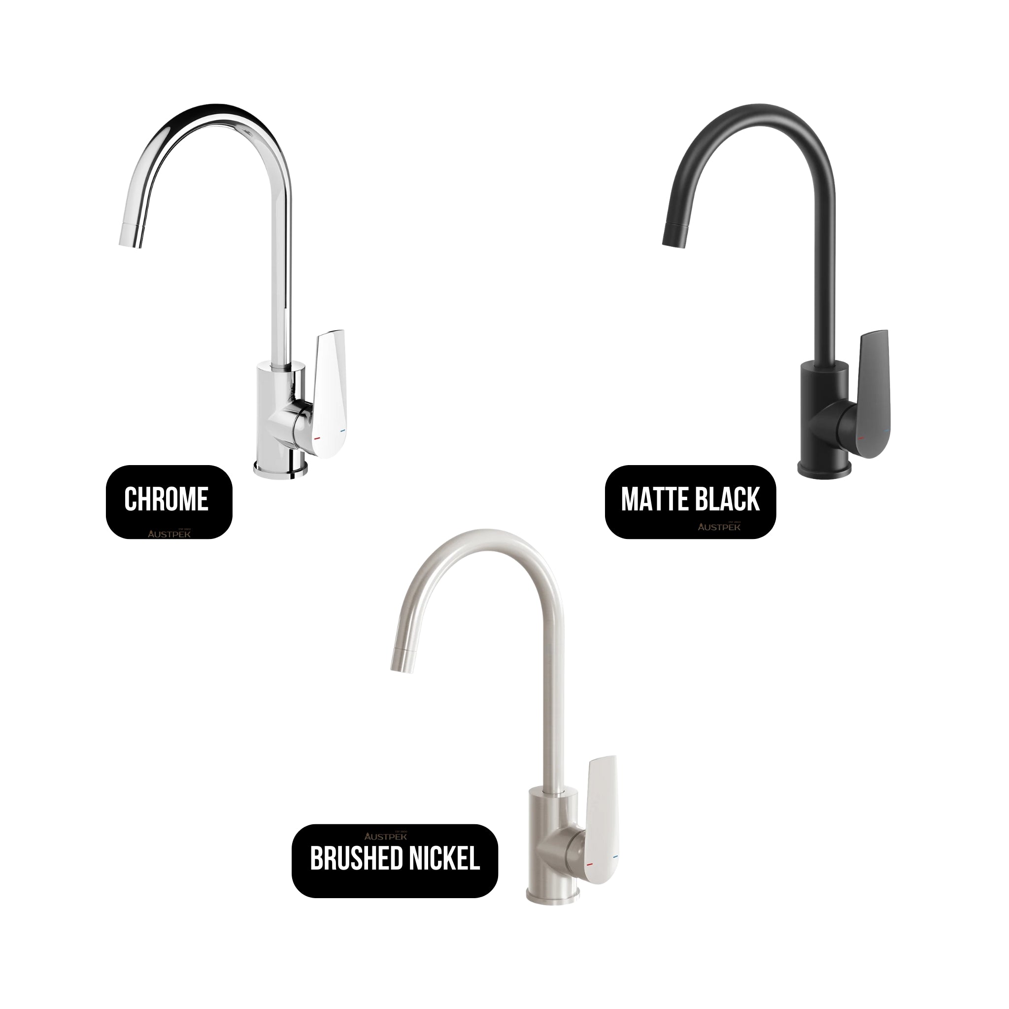PHOENIX ARLO GOOSENECK LEAD FREE SINK MIXER 200MM MATTE BLACK