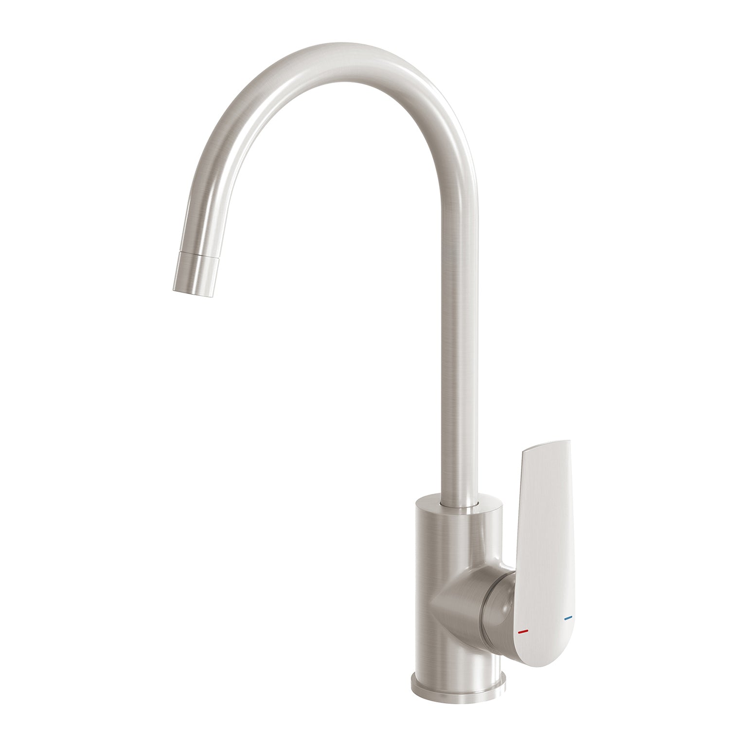 PHOENIX ARLO GOOSENECK LEAD FREE SINK MIXER 200MM BRUSHED NICKEL