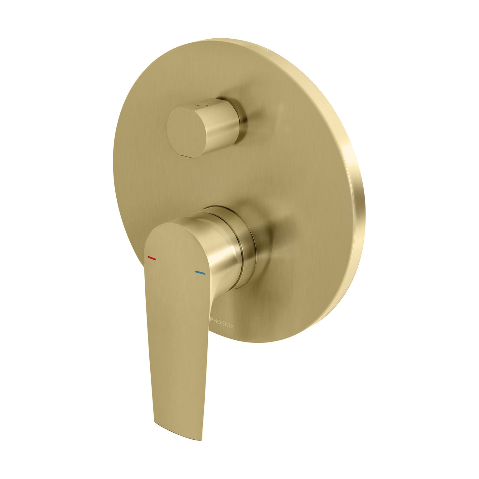 PHOENIX ARLO SHOWER AND BATH DIVERTER MIXER WITH TRIM KIT AND BODY BRUSHED GOLD