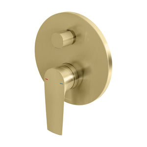 PHOENIX ARLO SHOWER AND BATH DIVERTER MIXER WITH TRIM KIT AND BODY BRUSHED GOLD