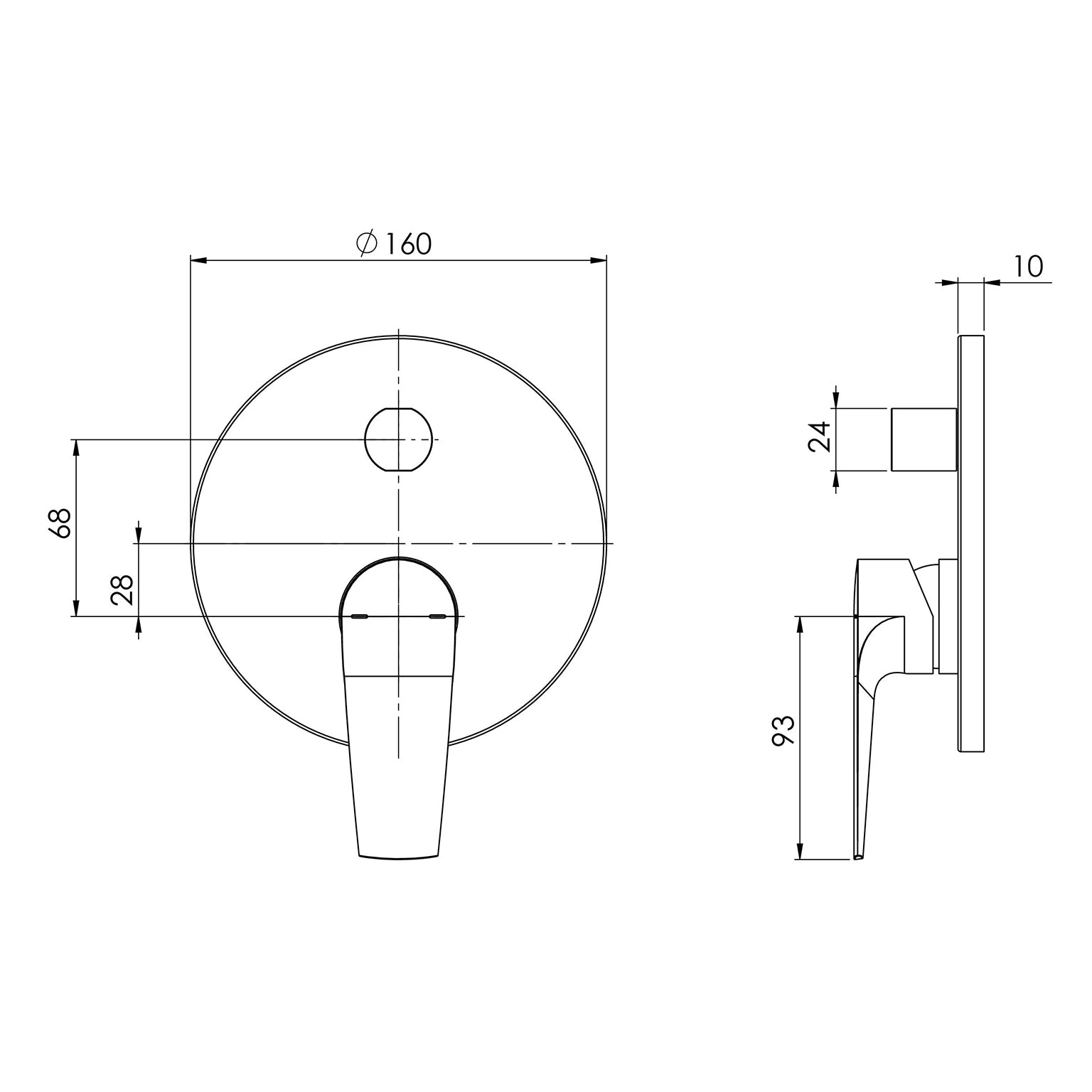 PHOENIX ARLO SHOWER AND BATH DIVERTER MIXER WITH TRIM KIT AND BODY CHROME