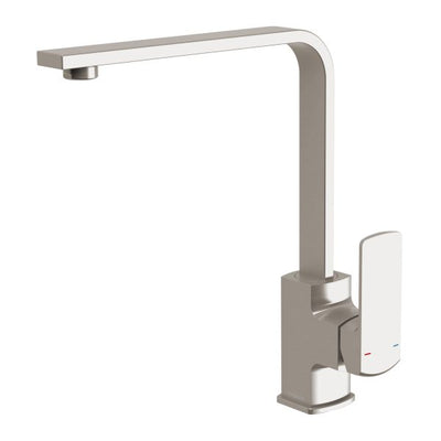 PHOENIX TEVA SQUARELINE LEAD FREE SINK MIXER 200MM BRUSHED NICKEL