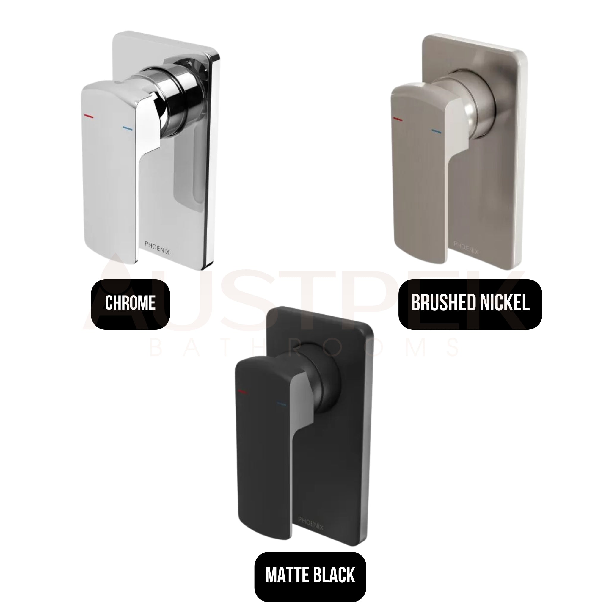 PHOENIX TEVA SHOWER AND WALL MIXER WITH TRIM KIT AND BODY MATTE BLACK