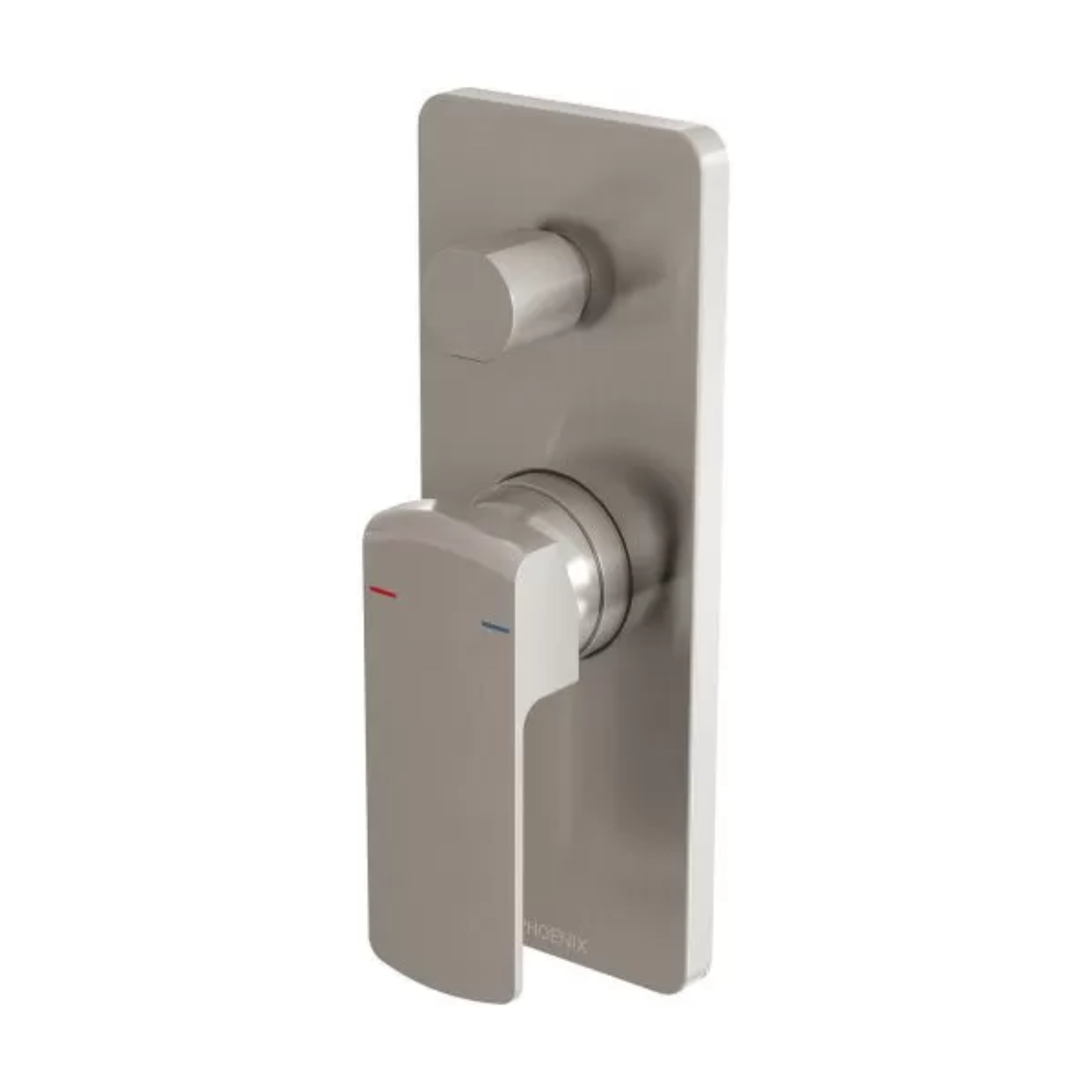 PHOENIX TEVA SHOWER AND BATH DIVERTER MIXER WITH TRIM KIT AND BODY BRUSHED NICKEL