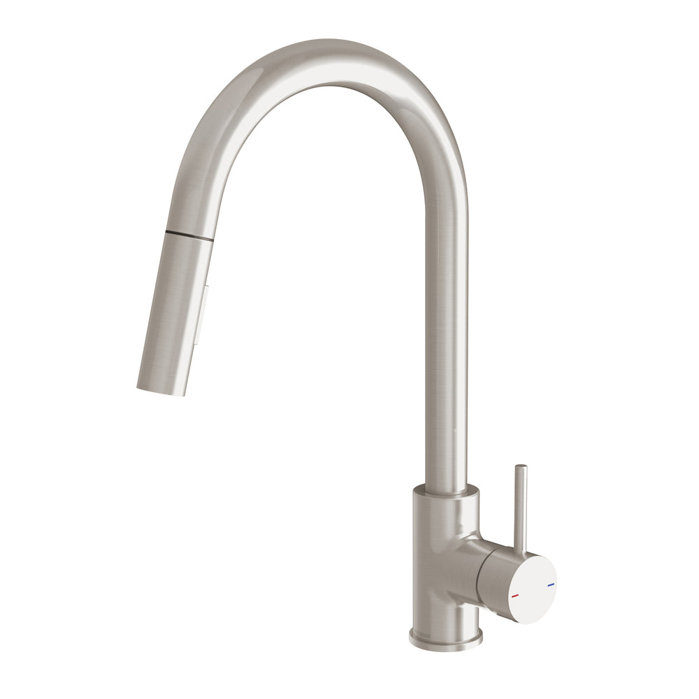 PHOENIX PINA LEAD FREE PULL OUT SINK MIXER 230MM BRUSHED NICKEL