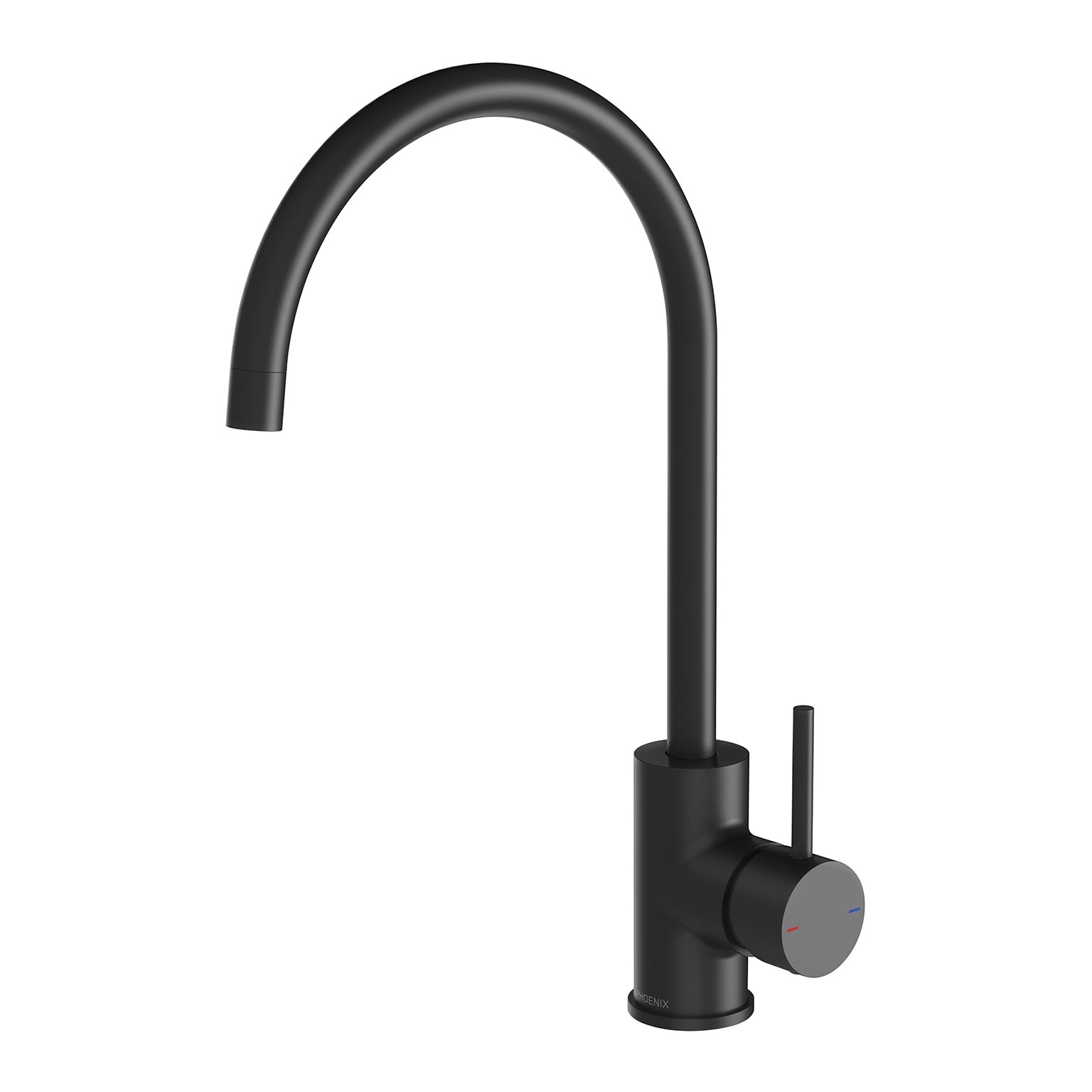 PHOENIX PINA GOOSENECK LEAD FREE SINK MIXER 374MM MATTE BLACK
