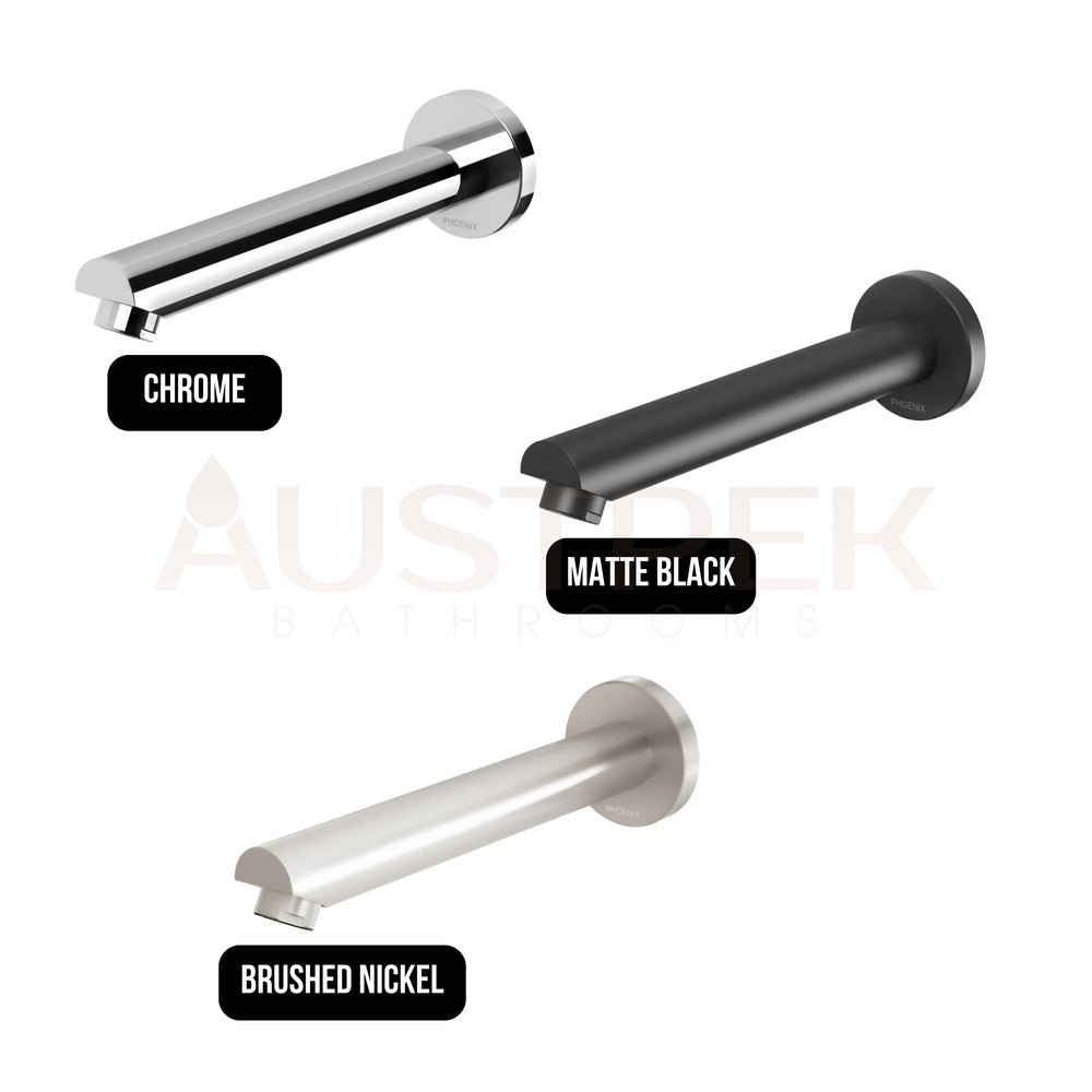 PHOENIX PINA WALL BATH / BASIN OUTLET 180MM BRUSHED NICKEL