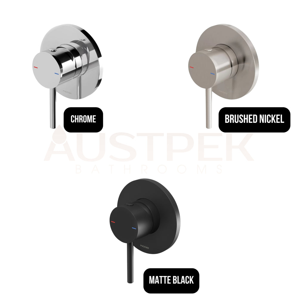 PHOENIX PINA SHOWER AND WALL MIXER WITH TRIM KIT AND BODY 90MM BRUSHED NICKEL