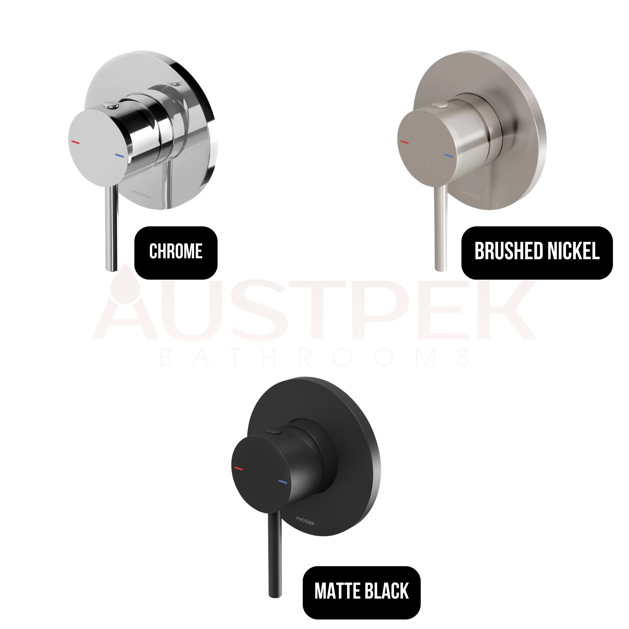 PHOENIX PINA SHOWER AND WALL MIXER WITH TRIM KIT AND BODY 90MM MATTE BLACK