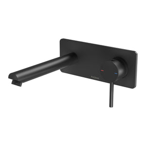 PHOENIX PINA WALL BASIN / BATH MIXER SET WITH TRIM KIT AND BODY 200MM MATTE BLACK