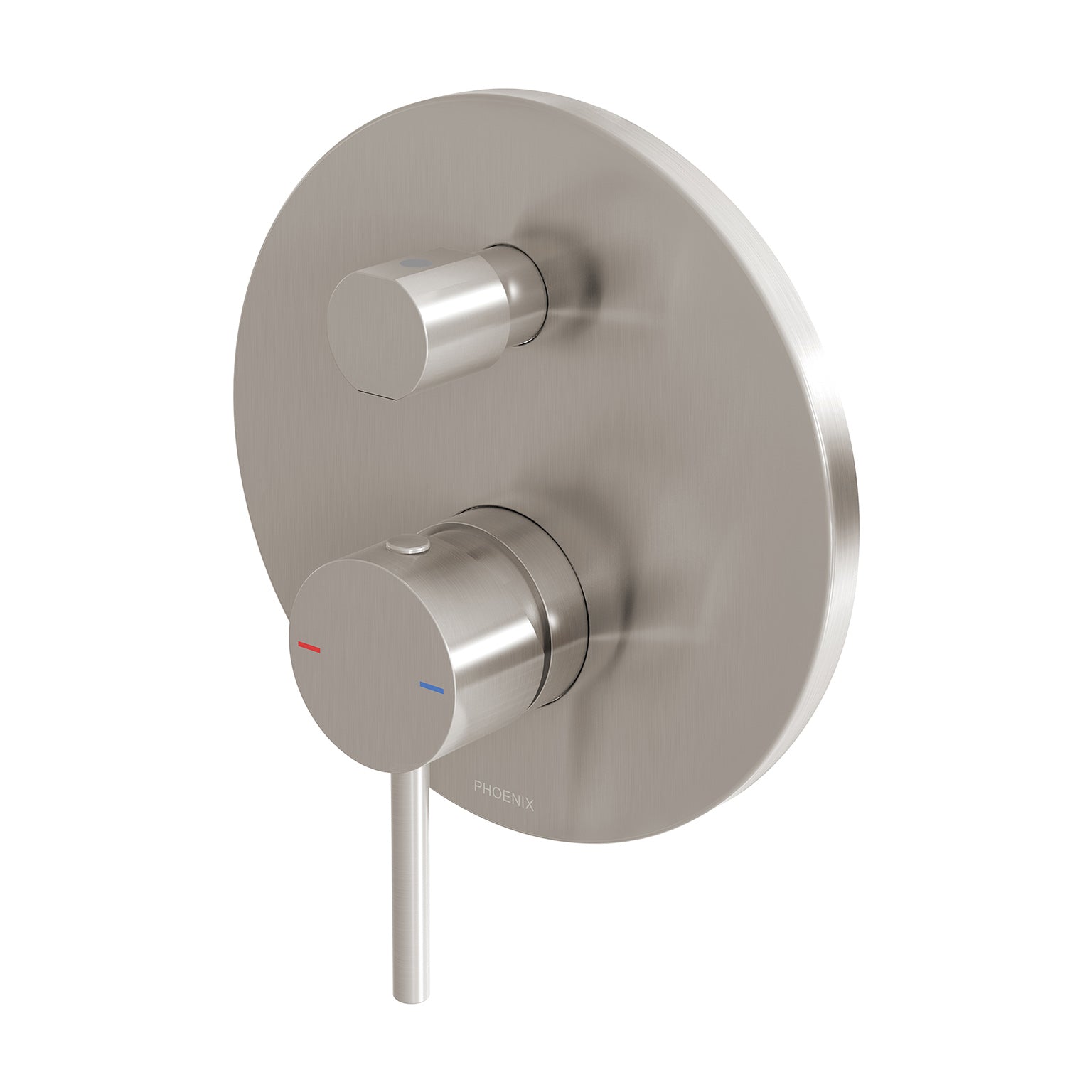 PHOENIX PINA SHOWER AND BATH DIVERTER MIXER WITH TRIM KIT AND BODY BRUSHED NICKEL