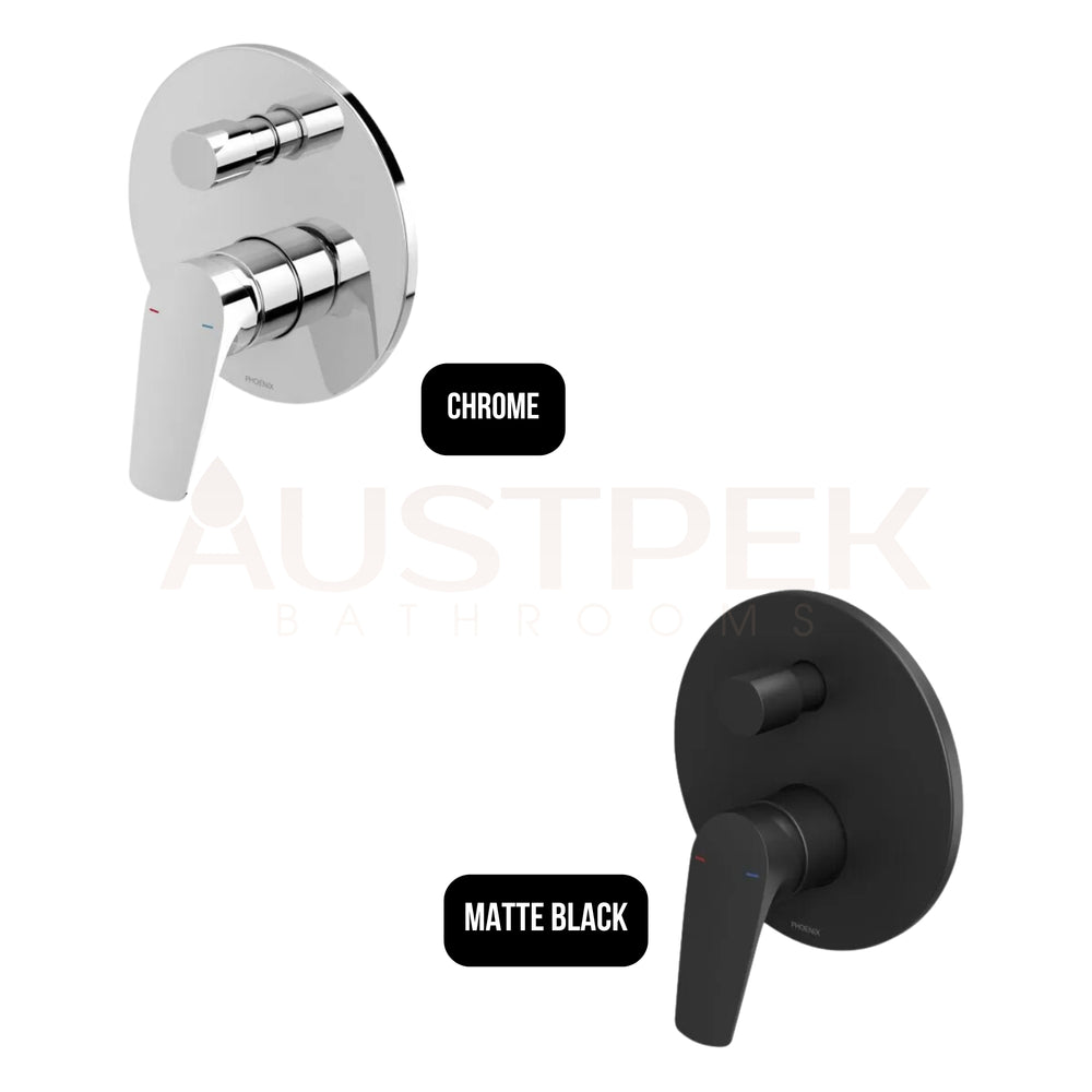 PHOENIX IVY MKII SHOWER AND BATH DIVERTER MIXER WITH TRIM KIT AND BODY MATTE BLACK