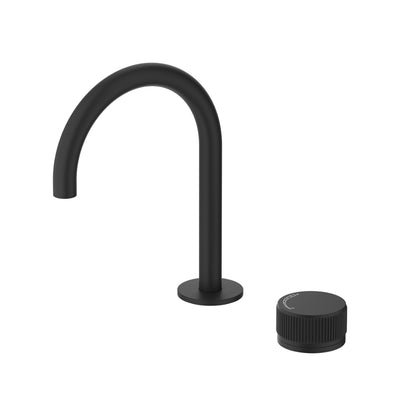 BELLA VISTA MICA LEAD FREE FLUTED PROGRESSIVE BASIN MIXER SET 225MM BLACK