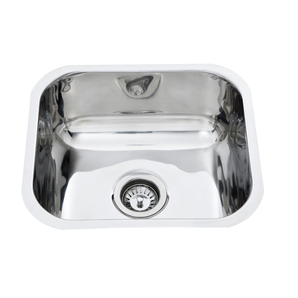 IKON CORA SINGLE BOWL UNDERMOUNT SINK STAINLESS STEEL 410MM