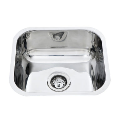 IKON CORA SINGLE BOWL UNDERMOUNT SINK STAINLESS STEEL 410MM