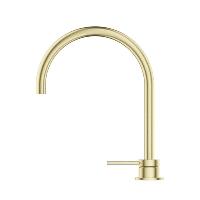 BELLA VISTA MICA LEAD FREE GOOSENECK HOB SINK/BASIN MIXER SET 311MM FRENCH GOLD