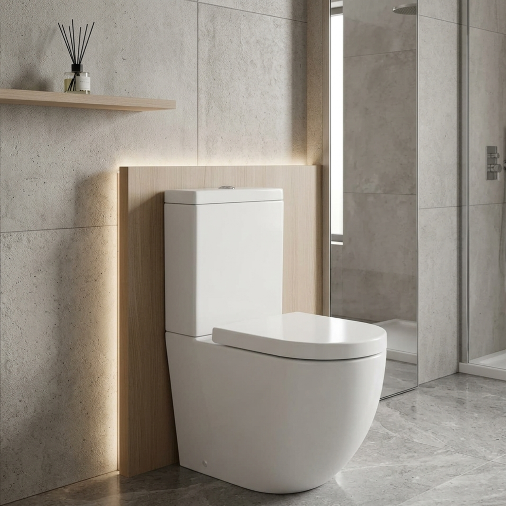 VEROTTI LUCI BACK TO WALL TOILET SUITE GLOSS WHITE