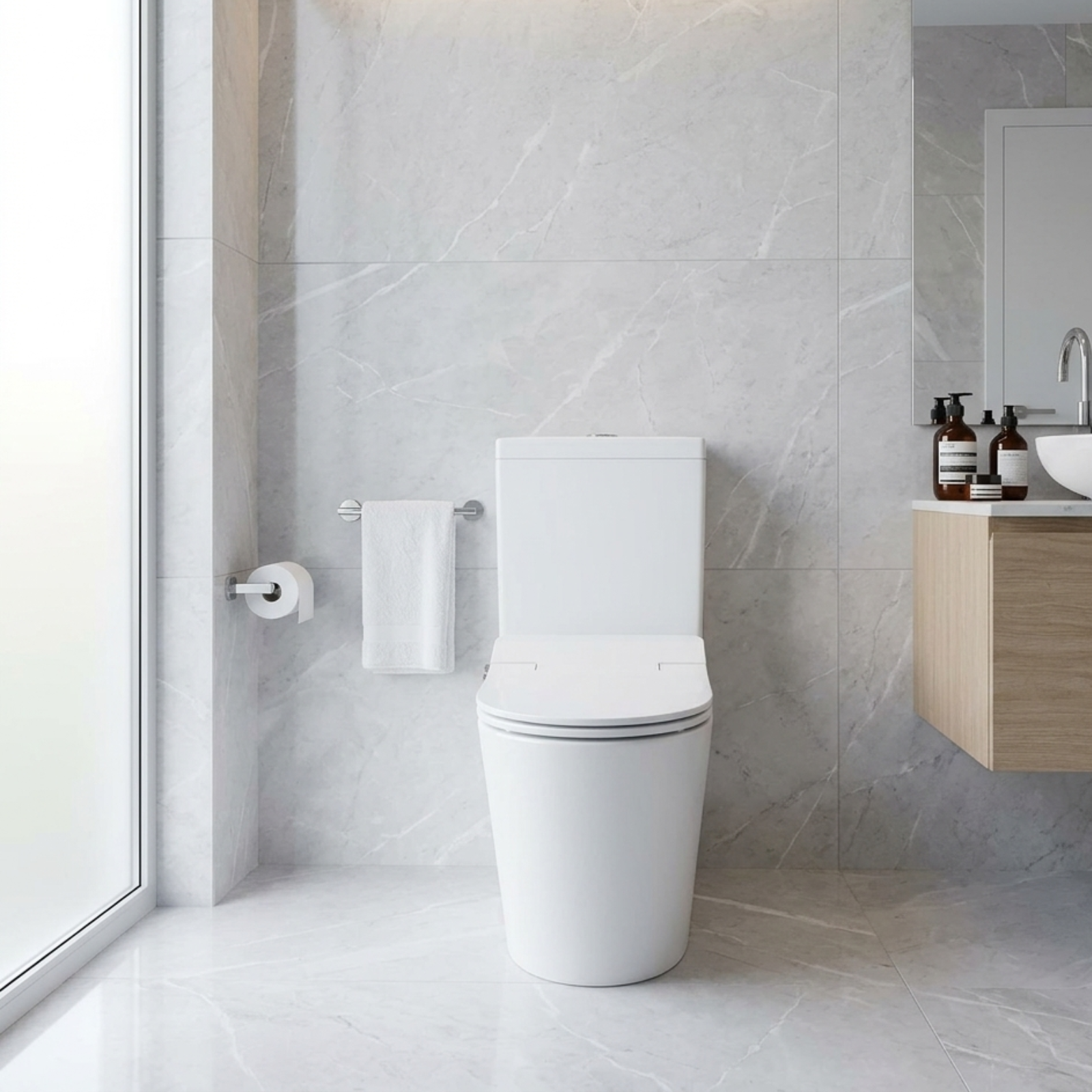 VEROTTI ETERNITY INTELLIGENT BTW TOILET SUITE WITH REMOTE WASHLET PACKAGE GLOSS WHITE