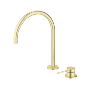 BELLA VISTA MICA GOOSENECK HOB SINK/BASIN MIXER SET 311MM FRENCH GOLD