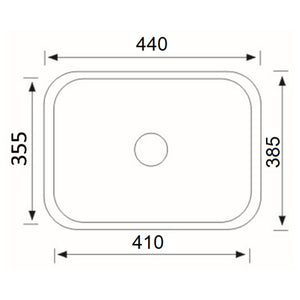 IKON CORA SINGLE BOWL UNDERMOUNT SINK STAINLESS STEEL 410MM