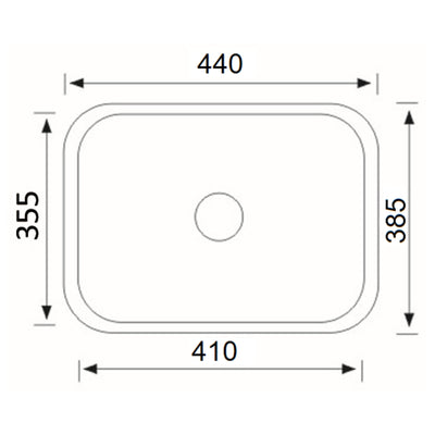 IKON CORA SINGLE BOWL UNDERMOUNT SINK STAINLESS STEEL 410MM
